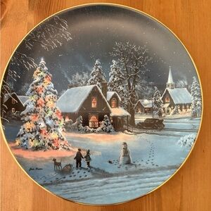 Bradford Exchange Decorative Plate Vintage 1993 "Oh Christmas Tree" Jesse Barnes
